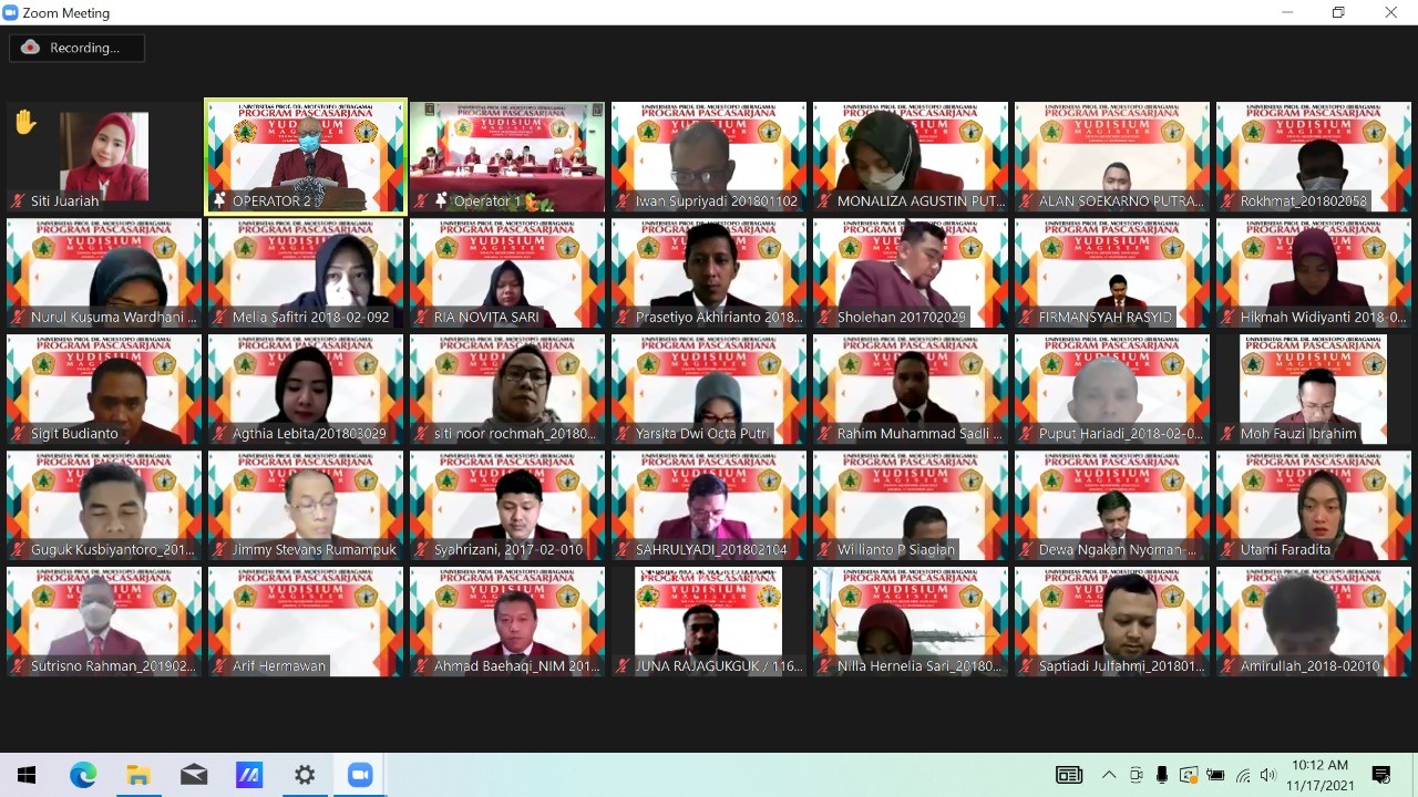 250 Mahasiswa PPs Moestopo Ikuti Yudisium secara Daring