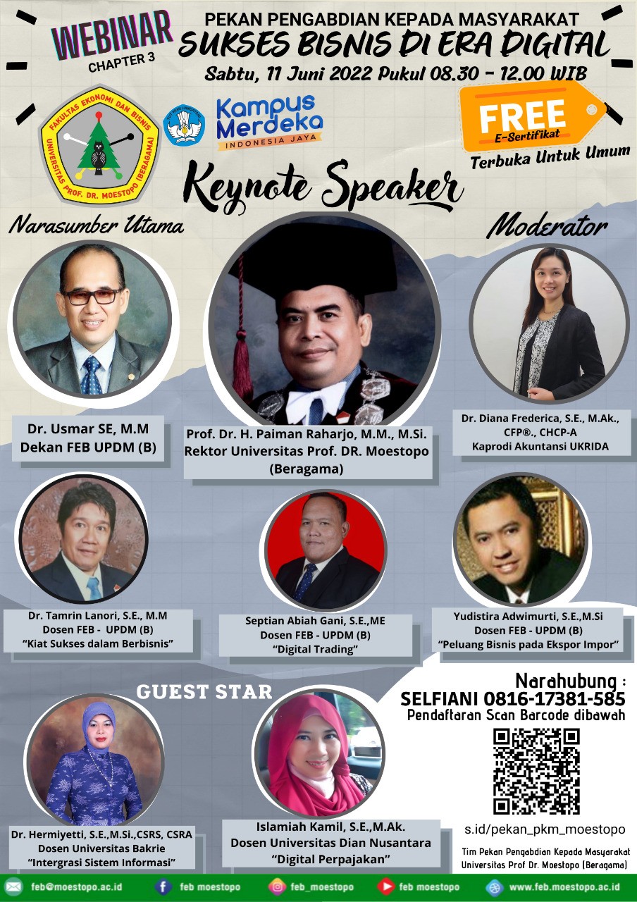 Webinar Chapter 3  " PEKAN PKM Sukses Bisnis di Era Digital "
